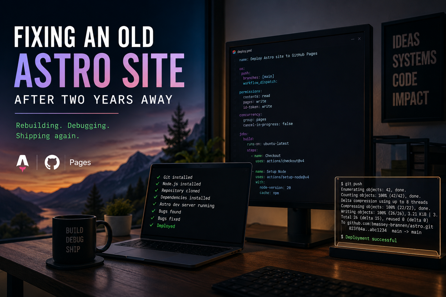 Fixing an Old Astro Site After Two Years Away